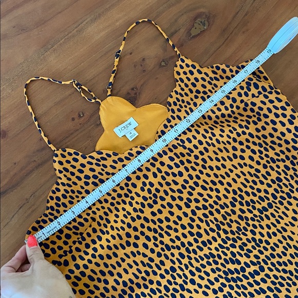 J. Crew leopard print cami tank top scalloped cami golden yellow contemporary 4 - Picture 15 of 16